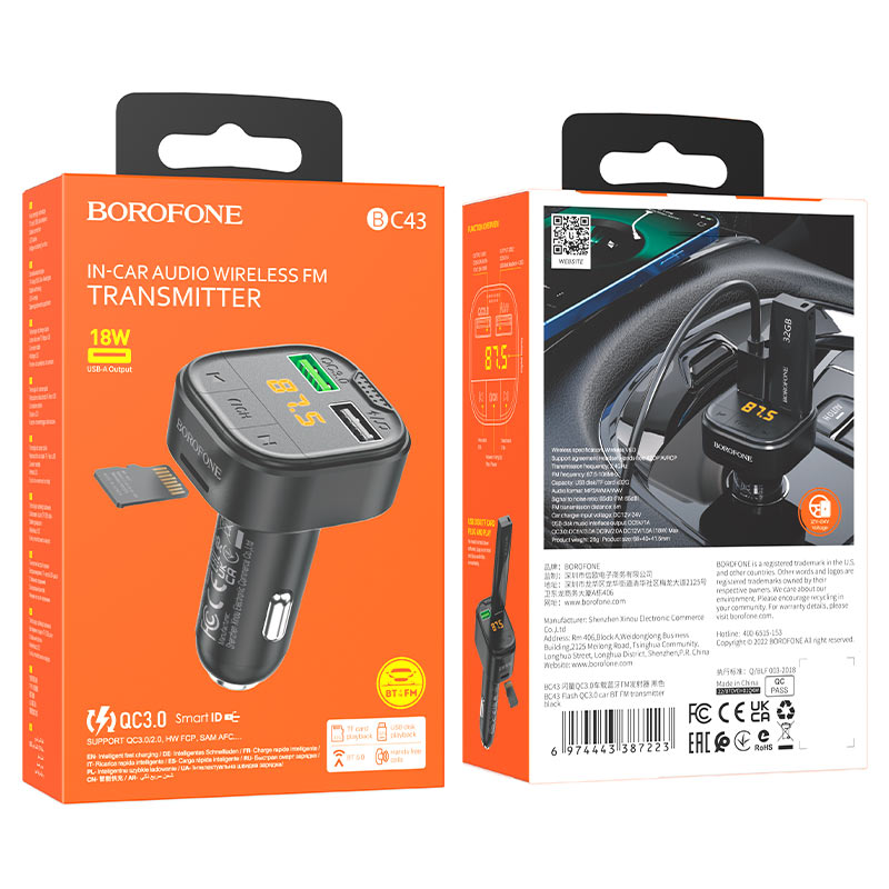 In-car charger & FM transmitter BC43 Flash