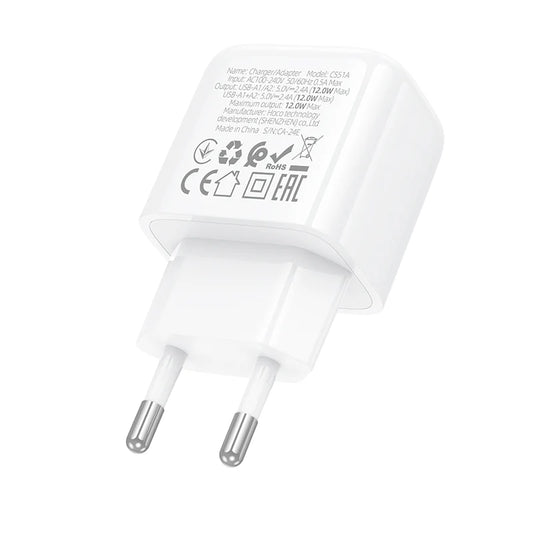 Cargador dual USB Hoco CS51A 12w
