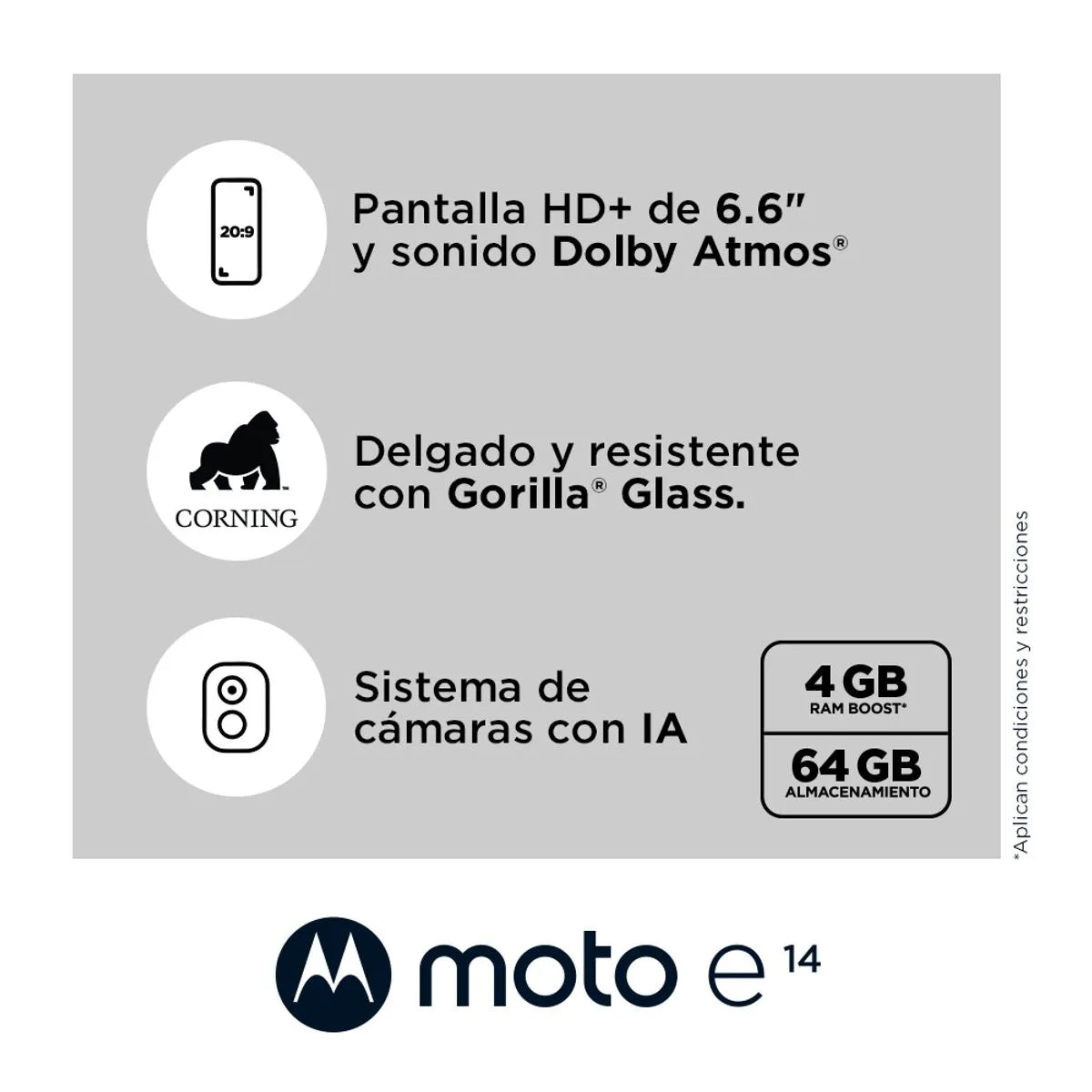 MOTOROLA MOTO E14 GRIS 64GB