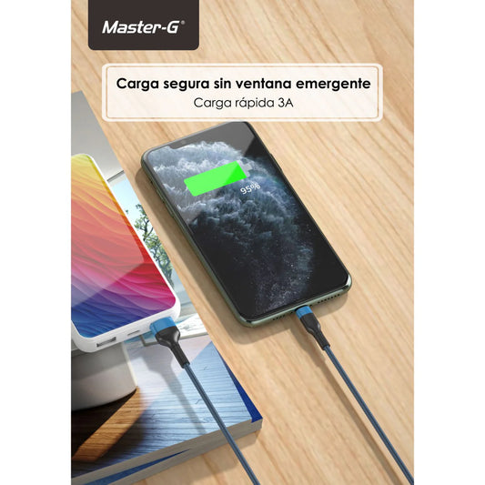 Cable De Carga Rápida Usb-C Antinudos 1Mt Master-G MGCATC3A